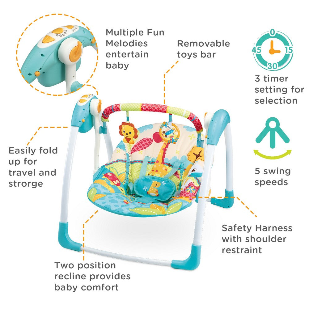 Mastela Deluxe Portable Swing Aqua (6579)