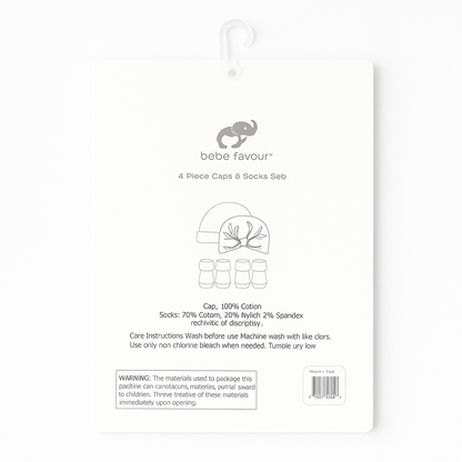 bebe favour Cap & Mittens Set 0-6 months