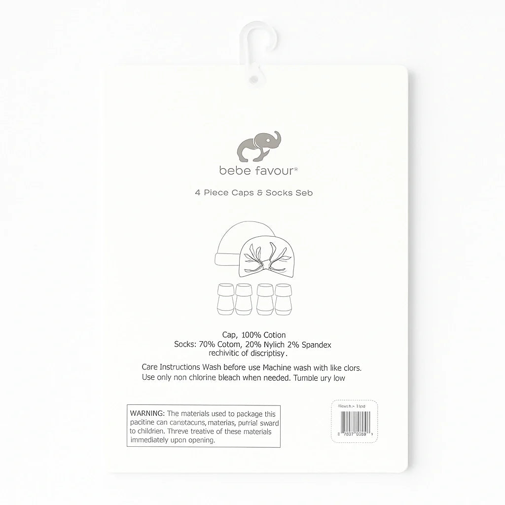 bebe favour Cap & Mittens Set 0-6 months