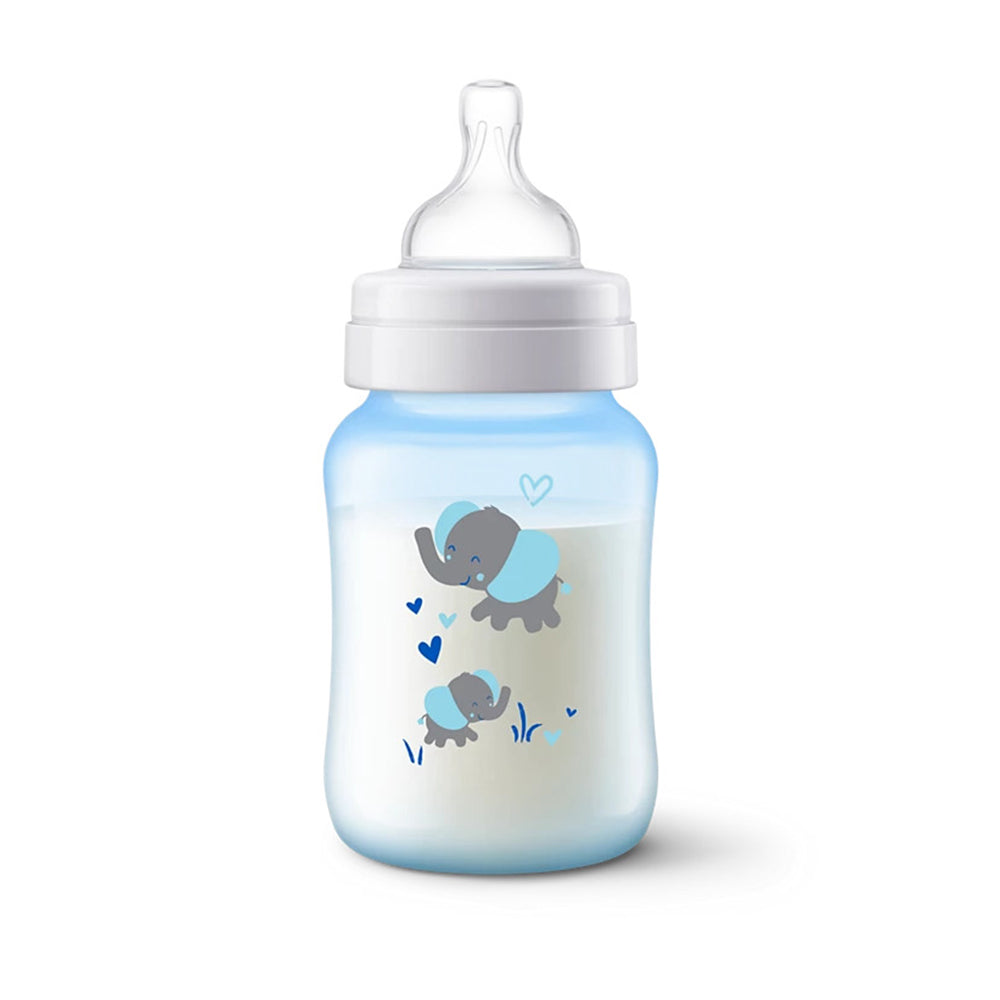 Avent Anti-Colic Feeding Bottle, 1m+, 260ml/9oz, Elephants, SCF821/15