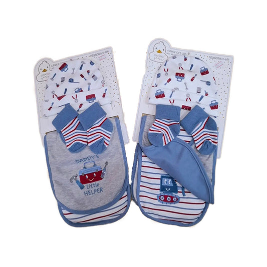 Duck Duck 4pcs Cap & Bibs Set
