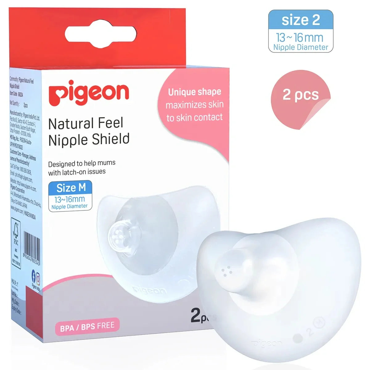 Natural Feel Nipple Shield 2pcs