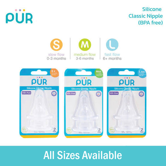 Pur Classic Standard Neck Silicone Nipples Teats – Medium Flow-3206
